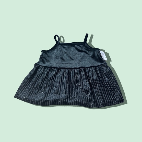 NWT Genuine Kids By OshKosh Black Velvet Glitter Tank Top Pants Set Sz 2T - Picture 2 of 11